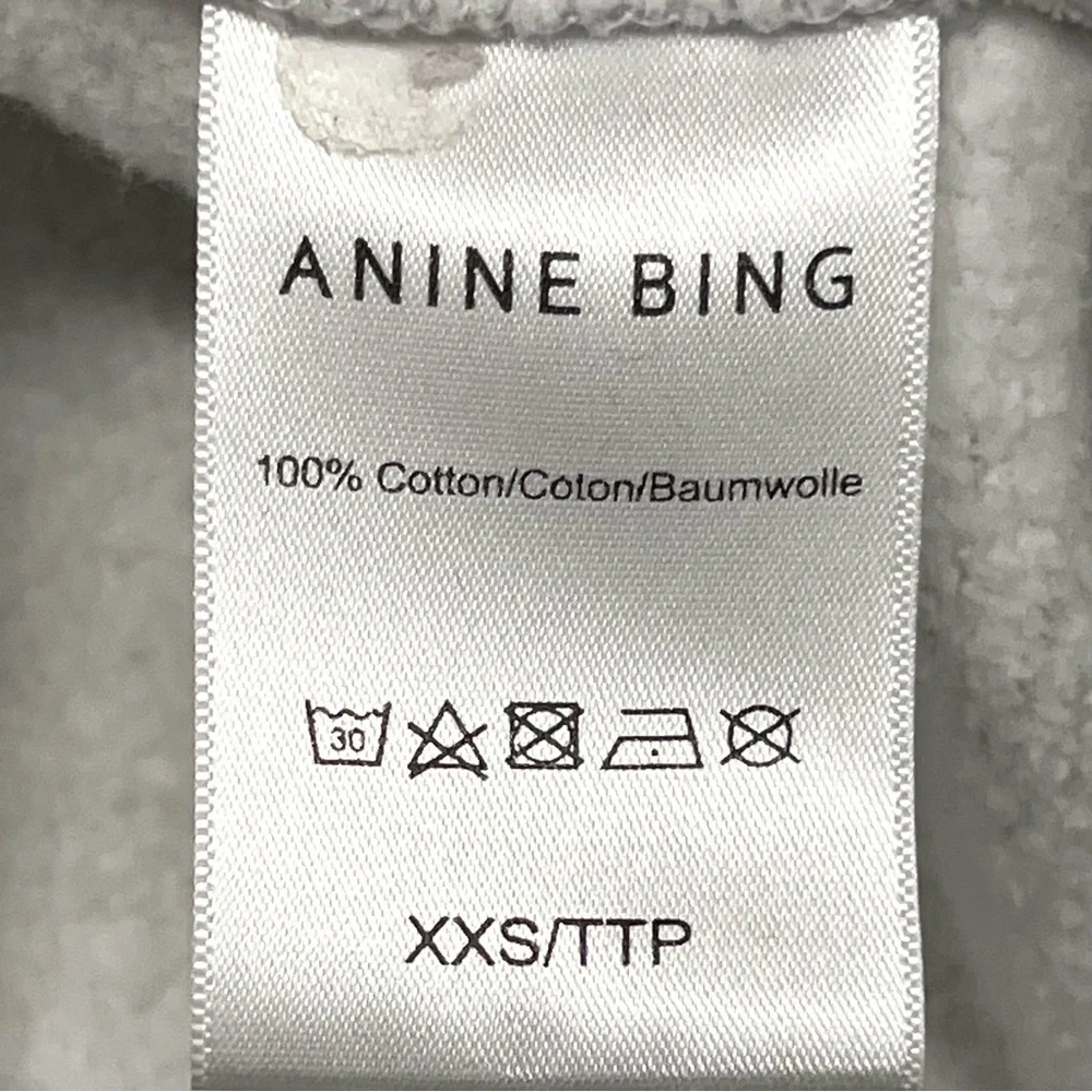 Anine Bing Sport Tyler Hoodie Grey Heather Logo Oversized Sweatshirt Women’s XS - Picture 9 of 13